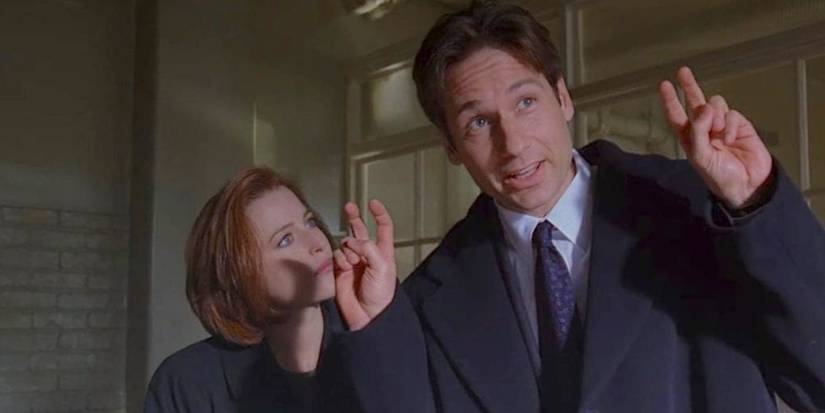 Mulder (David Duchovny) and Scully (Gillian Anderson) remember events differently in The X-Files' Bad Blood.