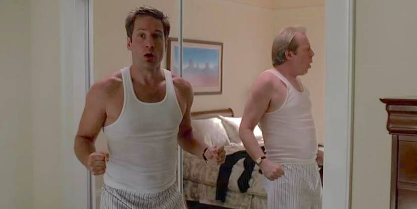 David Duchovny as Mulder and Michael McKean as Morris switch bodies in episode Dreamland Part 1 from the series The X-Files