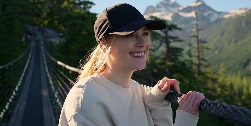Alexandra Breckenridge's Mel smiling in Virgin River 