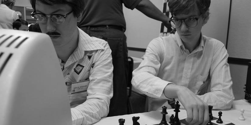 A still from the 2013 mockumentary film Computer Chess