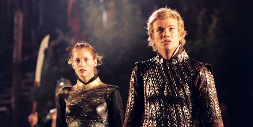 Ed Speleers as Eragon and Sienna Guillory as Arya in Eragon 2006 film.