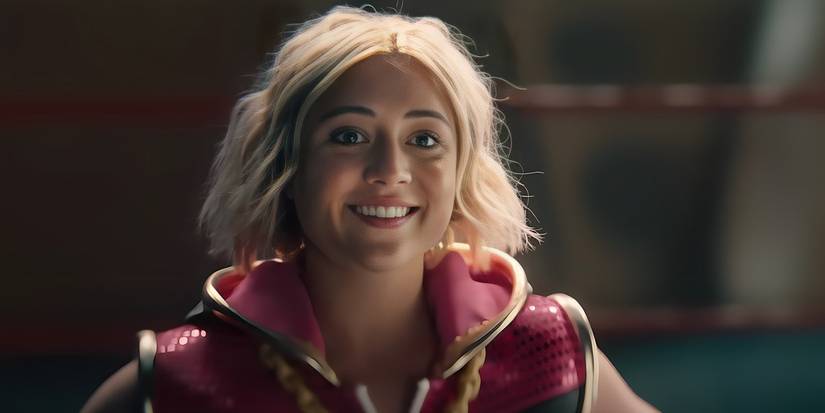 Lizze Broadway smiling as Emma Meyer in Gen V Season 1