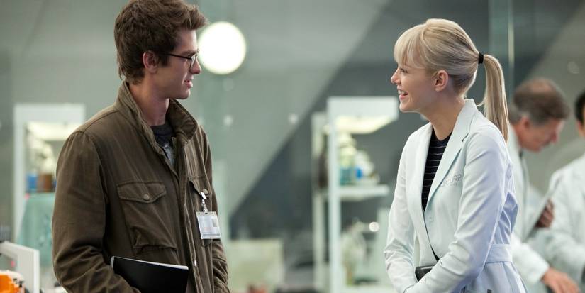 Peter Parker (Andrew Garfield) and Gwen Stacy (Emma Stone) in 'The Amazing Spider-Man'