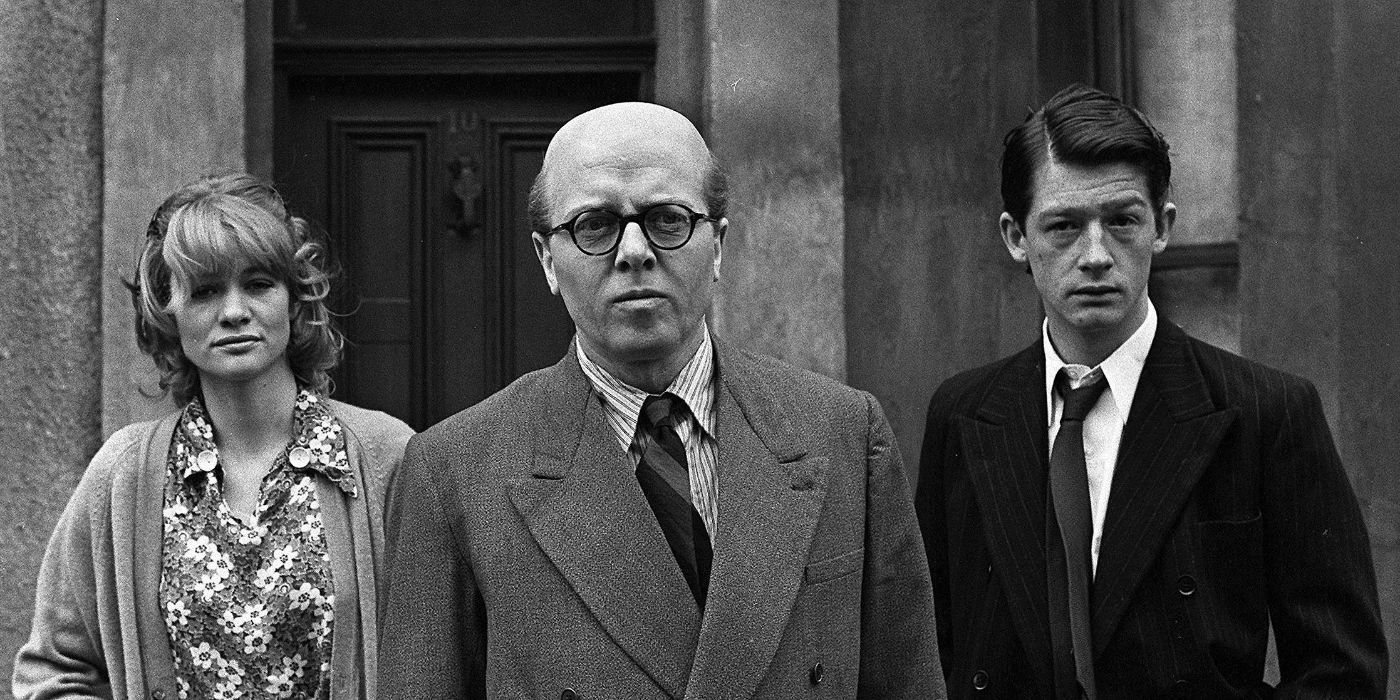 Richard Attenborough as John Christie, John Hurt as Timothy Evans and Judy Geeson as Beryl Evans in 10 Rillington Place.