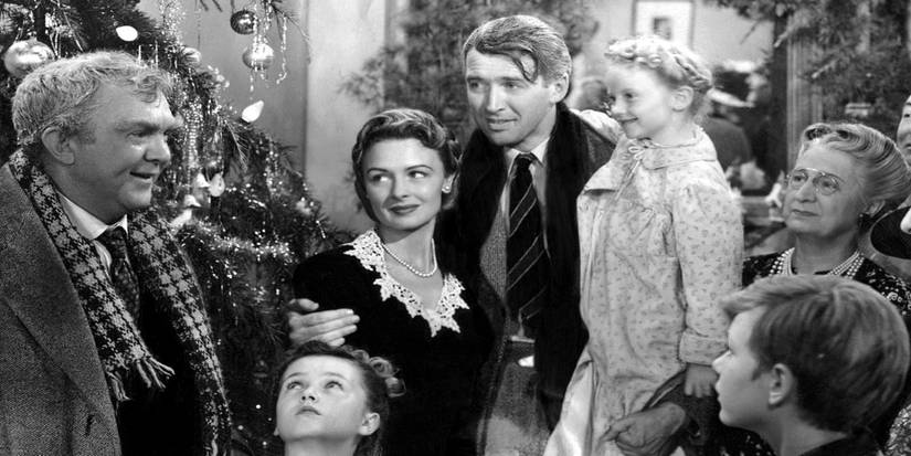 Jimmy Stewart with his family in It's a Wonderful Life