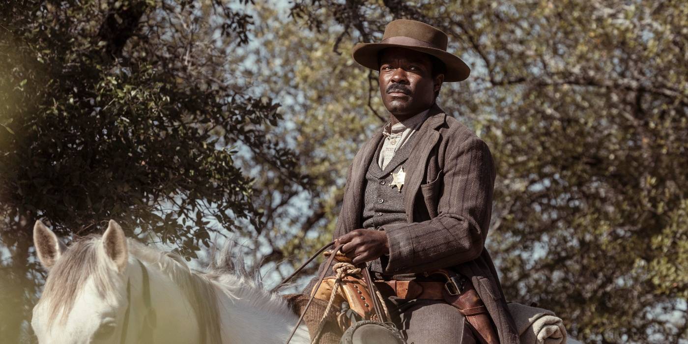 David Oyelowo as Bass Reeves sitting on horseback in Lawmen: Bass Reeves Episode 3.