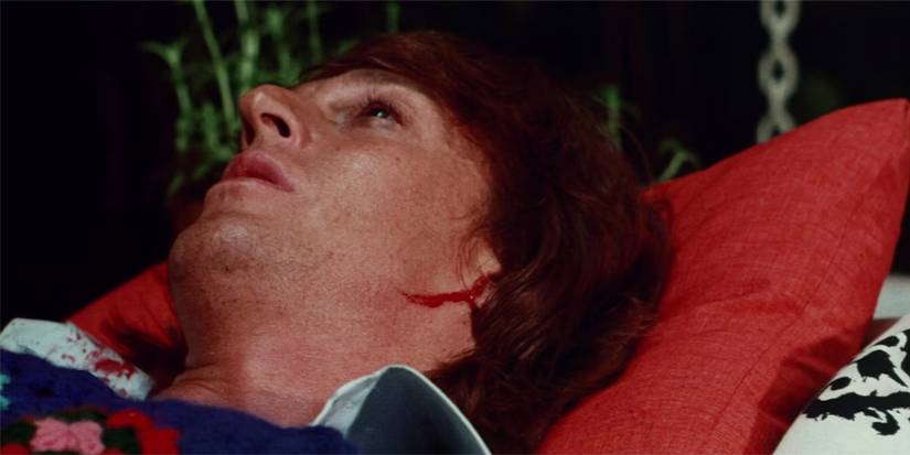 Thom, played by Michael Greer, bleeds out of his ear in ‘Messiah of Evil’