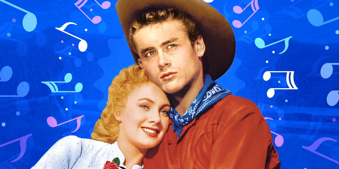 A custom image of James Dean as Curly in Oklahoma! the musical