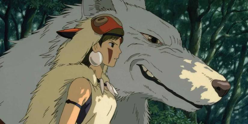 San and Moro in the forest in Princess Mononoke