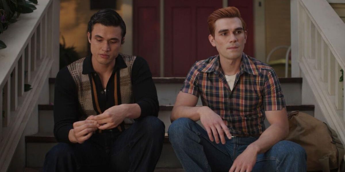 Archie and Reggie on Archie's porch in the '50s