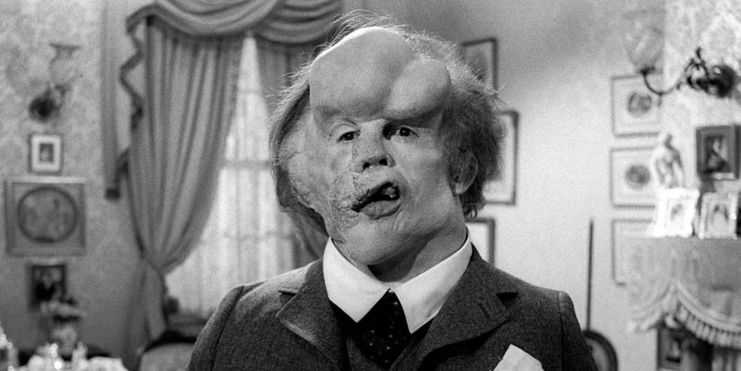 John Hurt looking straight at the camera in The Elephant Man.