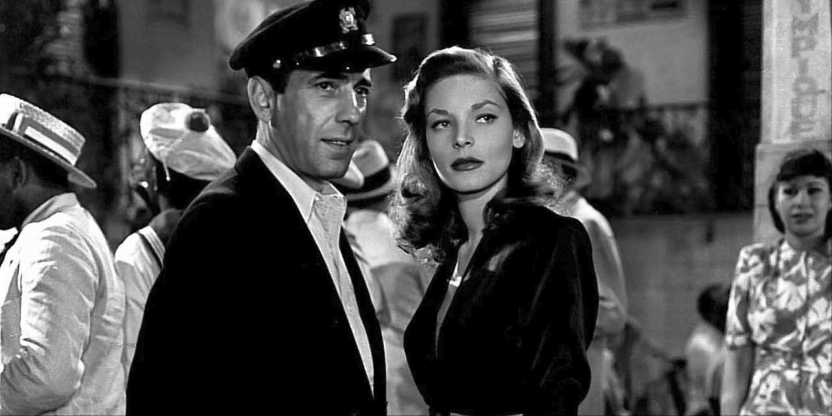 Humphrey Bogart and Lauren Bacall at a party in To Have and Have Not