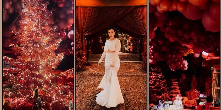kourtney kardashian red christmas dress Kourtney Kardashian Hosted a Blood-Red Christmas Eve Party in a White Cutout GownSee Pics
