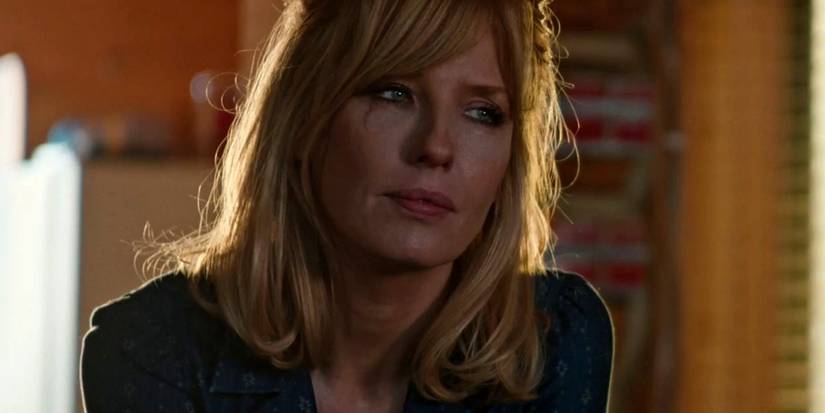 Beth Dutton (Kelly Reilly) looks sad in the Season 3 finale of Yellowstone, The World Is Purple.