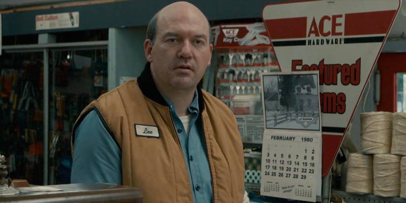 A hardware store worker glares at someone who knows he is a serial killer.
