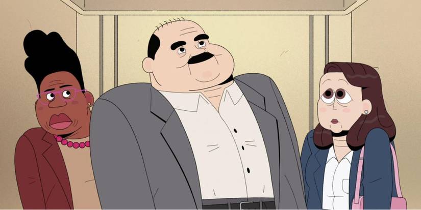 A still from Carol and the End of the World for Netflix, showing Donna (Kimberly Hébert Gregory), Luis (Mel Rodriguez), and Carol (Martha Kelly)