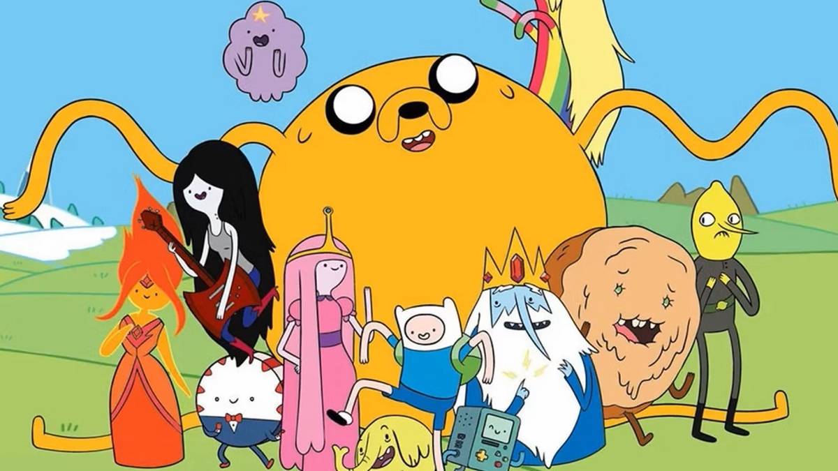 Adventure Time characters standing together on a cropped poster.