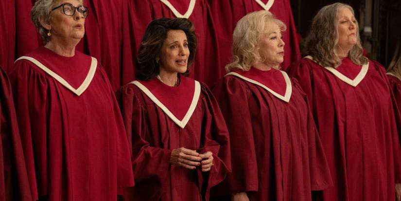 Alanna Ubach as Susan Bennett, singing in the church choir, in the Ted series