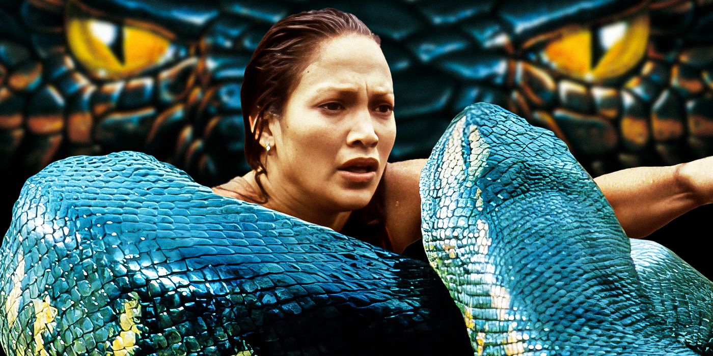 Jennifer Lopez dengan ular dari Anaconda