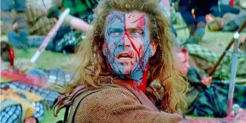 A bloodied William Wallace (Mel Gibson) in 'Braveheart'