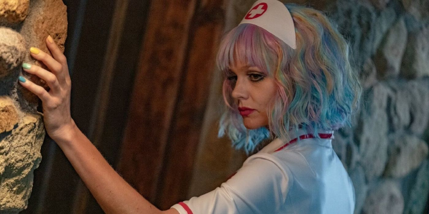 Carey Mulligan as Cassie Thomas dressed as a nurse in 'Promising-Young-Woman' 