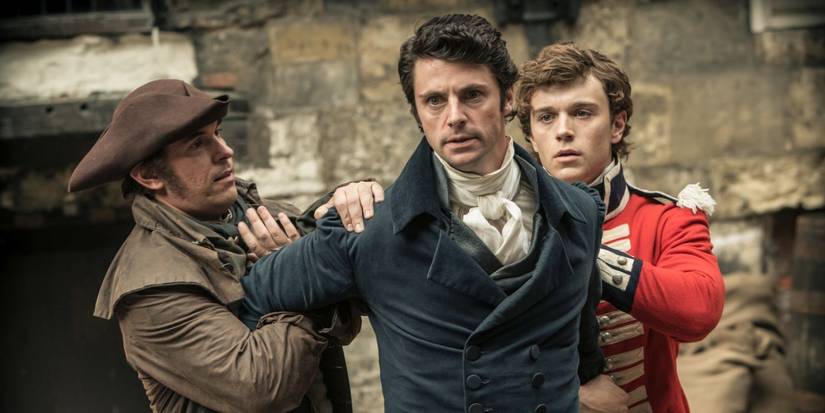 Matthew Goode as Mr Wickham struggling against murder trial in Death Comes to Pemberley.