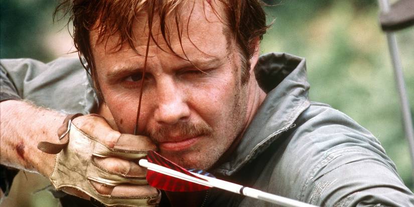 Ed Gentry (Jon Voight) shooting an arrow in Deliverance (1972). 