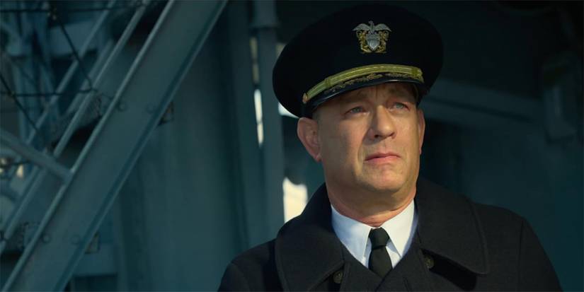 Commander Krause looking to the distance in Greyhound