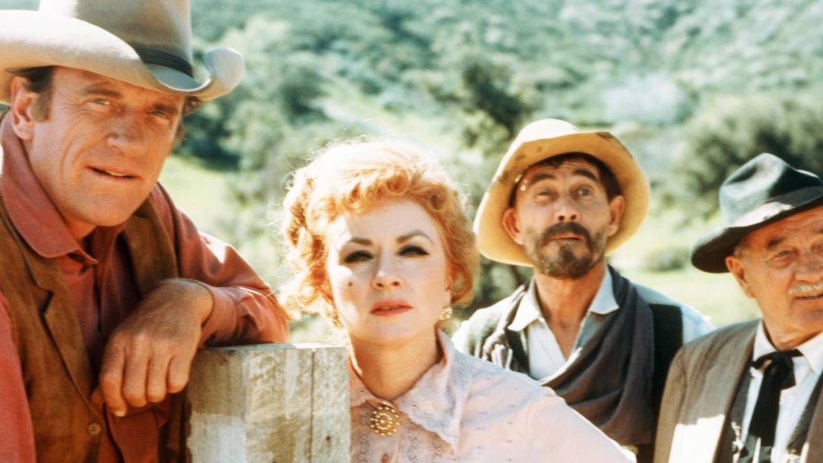 James Arness, Amanda Blake, Ken Curtis, and Milburn Stone in Gunsmoke.