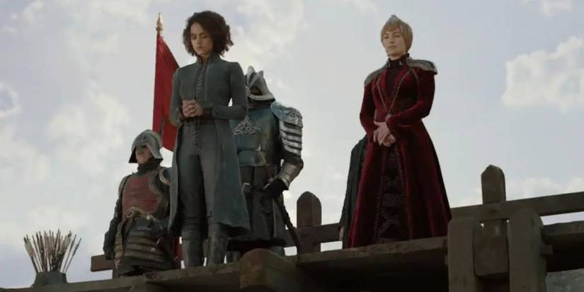 Missandei standing with her eyes closed before her death in Game of Thrones