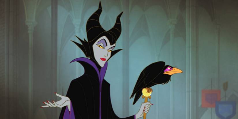 Maleficent with her raven in Sleeping Beauty
