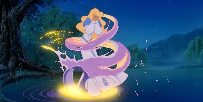Princess Odette mid transformation into a swan