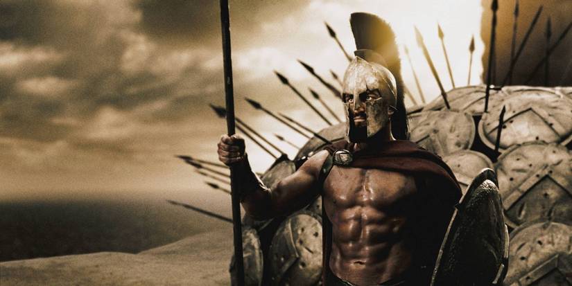 King Leonidas (Gerard Butler) prepares for battle in 300.