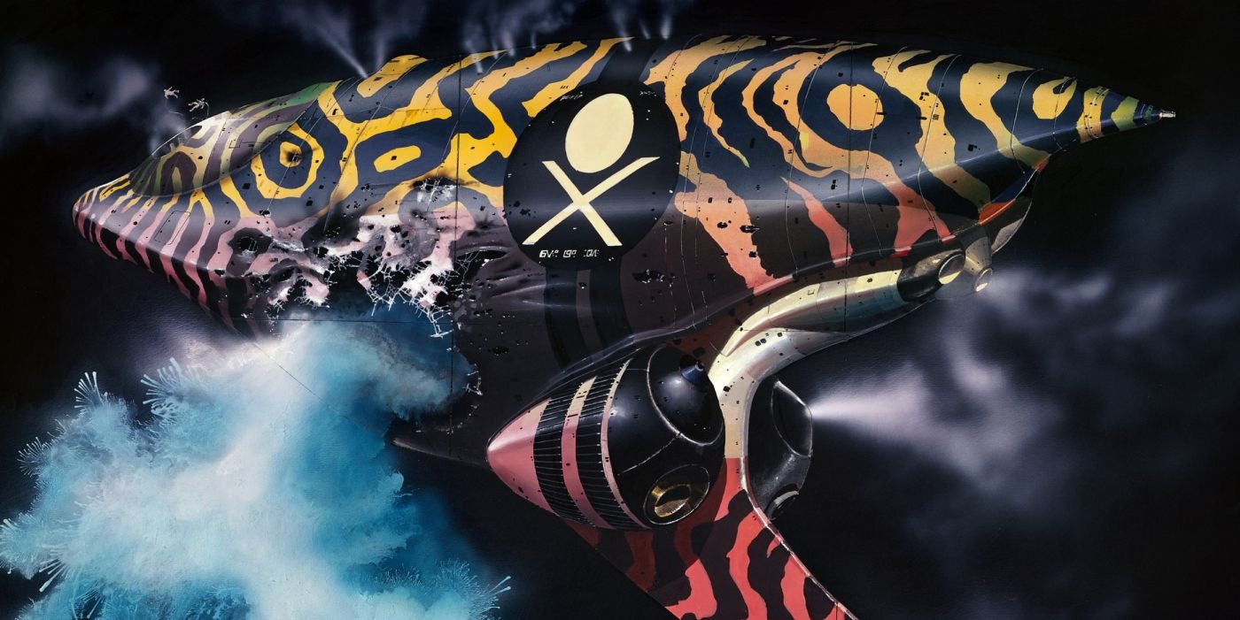 A concept art made by Chris Foss of a spaceship for Alejandro Jodorowsky's Dune adaptation, from the documentary, Jodorowsky's Dune.