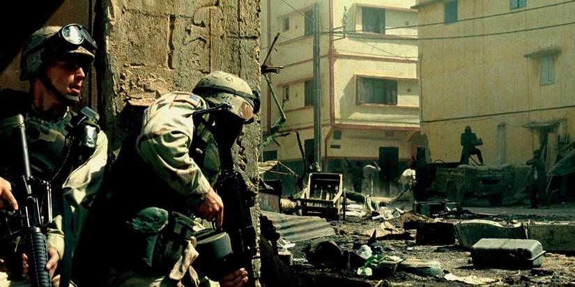 Two Rangers face down a machine gun emplacement