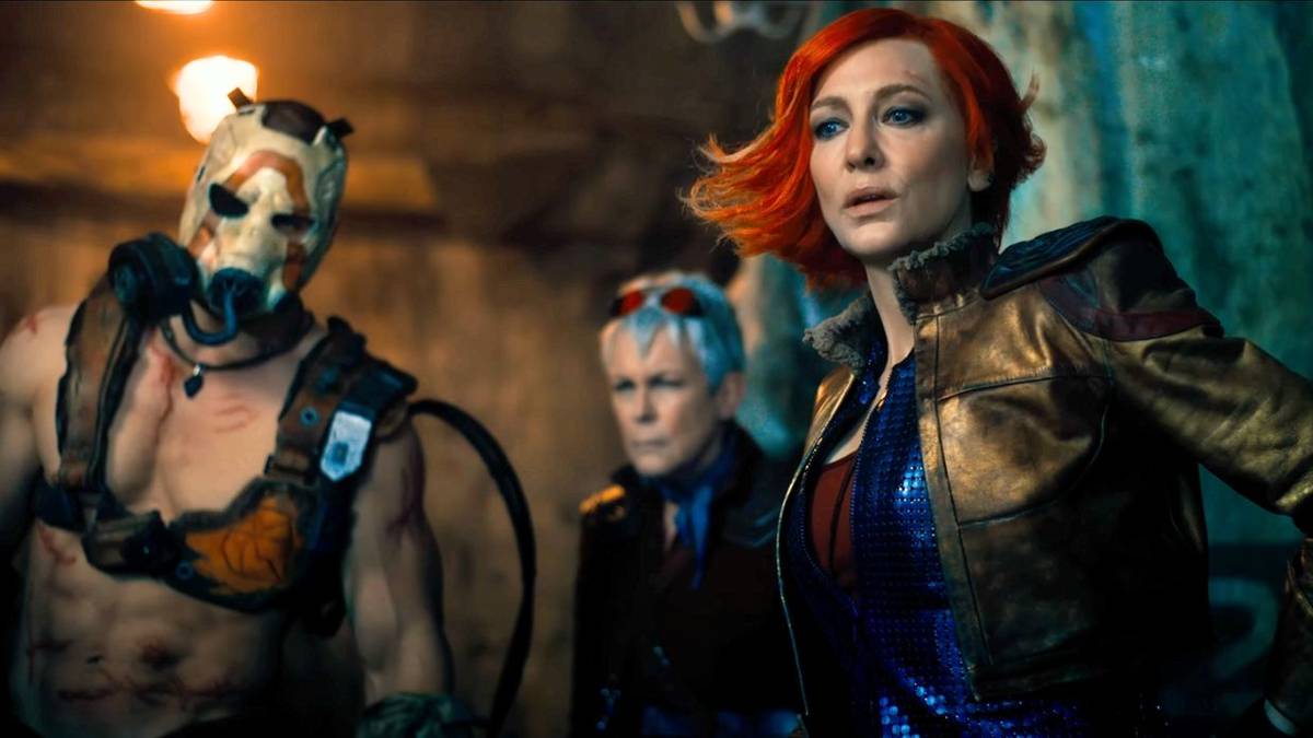 Krieg, Tannis, and Lilith look at something off camera confused in Borderlands