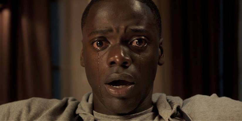 Chris sits down and cries in Get Out