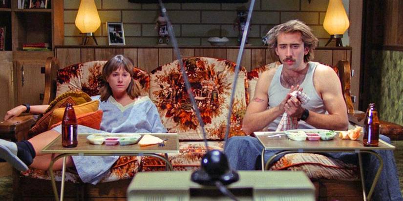 Holly Hunter and Nicolas Cage get domestic in Raising Arizona.