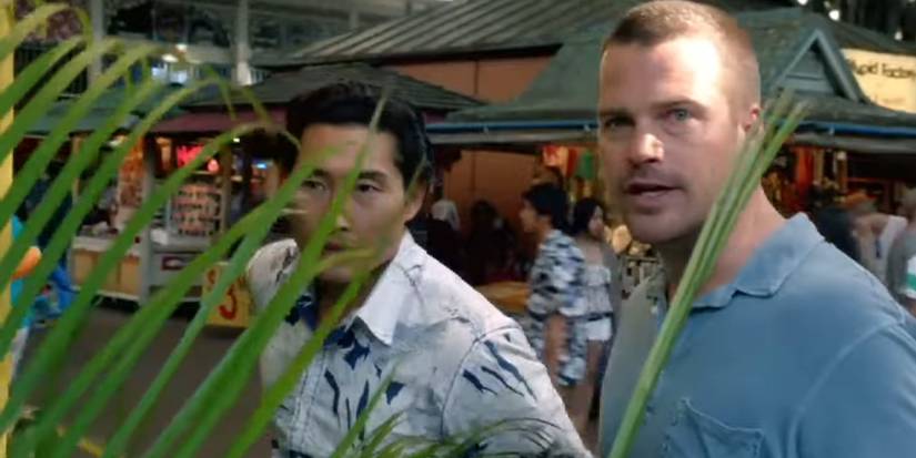 Chris O'Donnell as G. Callen and Daniel Dae Kim as Chin Ho Kelly on the "NCIS: Los Angeles" and "Hawaii Five-0" crossover.