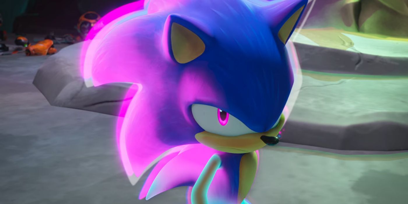 Shatter Sonic looking upward angrily in Sonic Prime