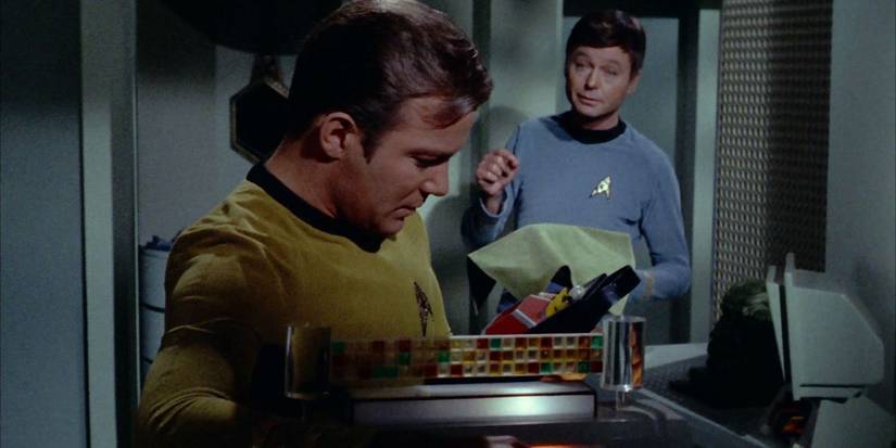 Captain Kirk (William Shatner) and Bones McCoy (DeForest Kelley) in "The Ultimate Computer Episode" of 'Star Trek: The Original Series.'