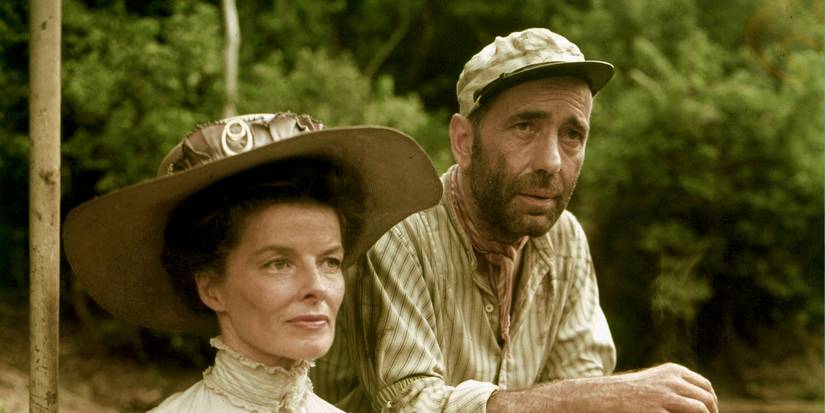 Charlie and Rose, played by Humphrey Bogart and Katharine Hepburn in The African Queen.