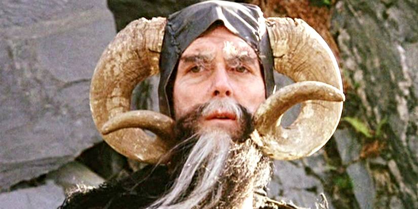 close up of Tim the Enchanter (John Cleese) Monty Python and the Holy Grail