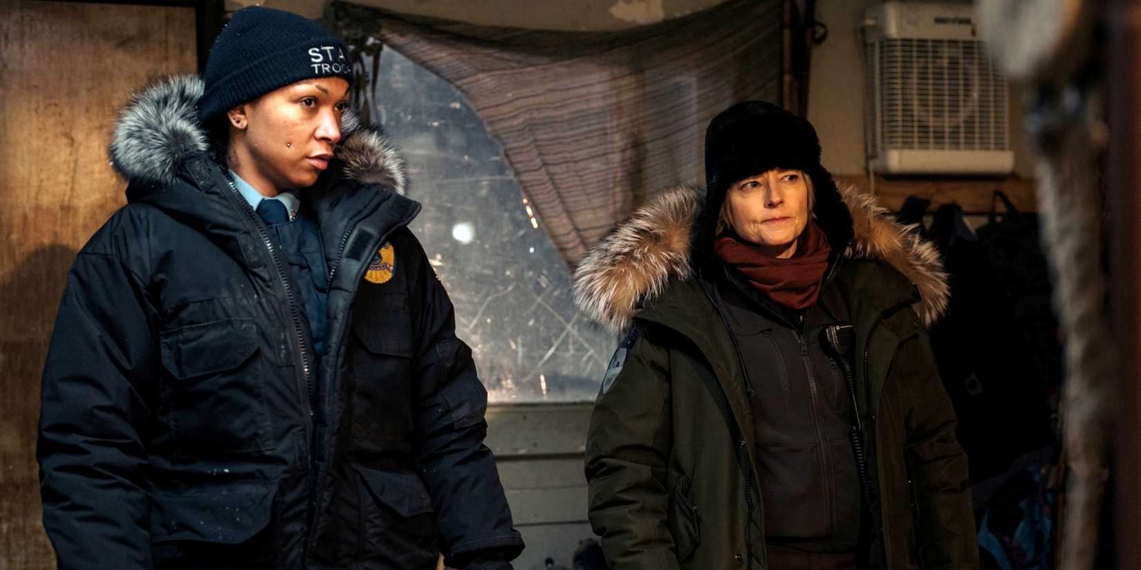 Jodie Foster as Liz Danvers and Kali Reis as Evangeline Navarro in Episode 3 of True Detective Night Country 