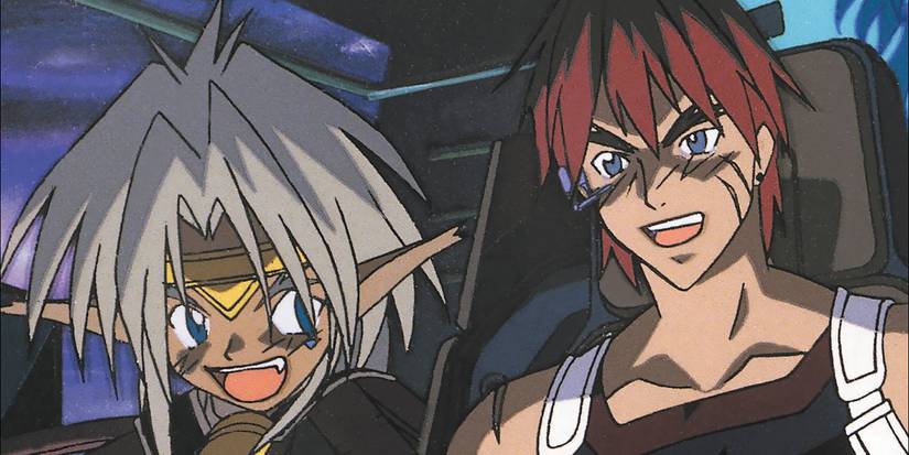 Gene dan Aisha naik kapal mereka "Outlaw Star"