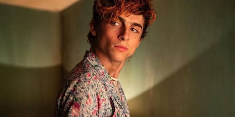 Timothée Chalamet as Lee looking to the side in Bones and All.