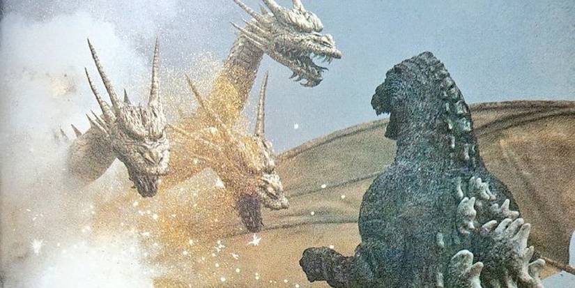 King Ghidorah fighting Godzilla in Godzilla vs. King Ghidorah - 1991 (2)