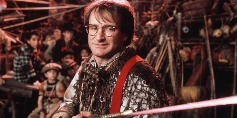 Robin Williams as Peter mans the rigging in Hook
