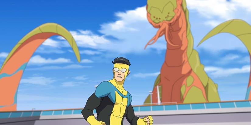 Mark Grayson fighting a sea monster in Invincible Season 2 Part 2
