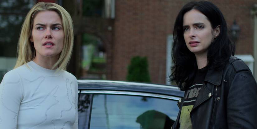 Trish and Jessica Jones looking concerned in Jessica Jones
